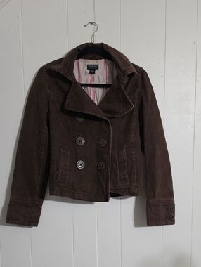 American Eagle Outfitters Brown Double-Breasted Peacoat